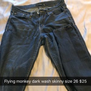 Flying monkey skinny jeans